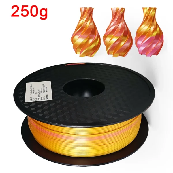 Filamento PLA de doble Color para impresora 3D, Material de impresión 3D de dos tonos, filamentos mágicos de seda Duotone de sublimación de dos colores de 1,75mm - AliExpress  - Color : Gold pink-250g - Enviado desde : CHINA