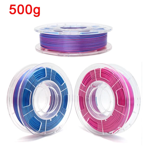 Filamento PLA de doble Color para impresora 3D, Material de impresión 3D de dos tonos, filamentos mágicos de seda Duotone de sublimación de dos colores de 1,75mm - AliExpress  - Color : Blue Rose-500g - Enviado desde : CHINA