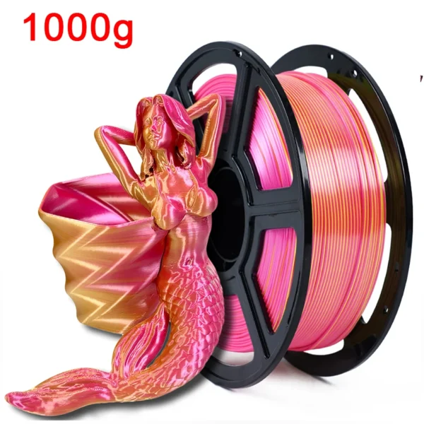 Filamento PLA de doble Color para impresora 3D, Material de impresión 3D de dos tonos, filamentos mágicos de seda Duotone de sublimación de dos colores de 1,75mm - AliExpress  - Color : Gold Fuchsia- 1kg - Enviado desde : CHINA