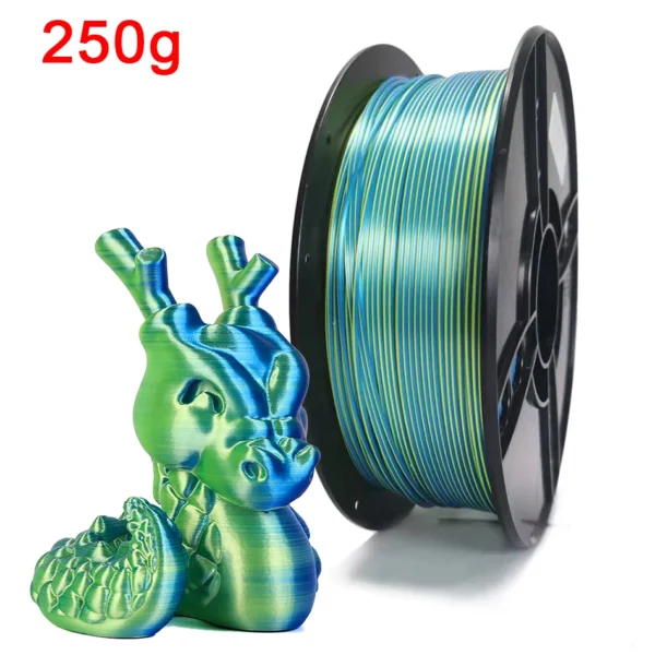 Filamento PLA de doble Color para impresora 3D, Material de impresión 3D de dos tonos, filamentos mágicos de seda Duotone de sublimación de dos colores de 1,75mm - AliExpress  - Color : Yellow blue- 250g - Enviado desde : CHINA