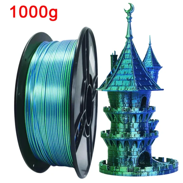 Filamento PLA de doble Color para impresora 3D, Material de impresión 3D de dos tonos, filamentos mágicos de seda Duotone de sublimación de dos colores de 1,75mm - AliExpress  - Color : Blue Green-1kg - Enviado desde : CHINA