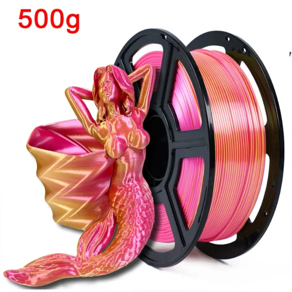 Filamento PLA de doble Color para impresora 3D, Material de impresión 3D de dos tonos, filamentos mágicos de seda Duotone de sublimación de dos colores de 1,75mm - AliExpress  - Color : Gold Fuchsia-500g - Enviado desde : CHINA