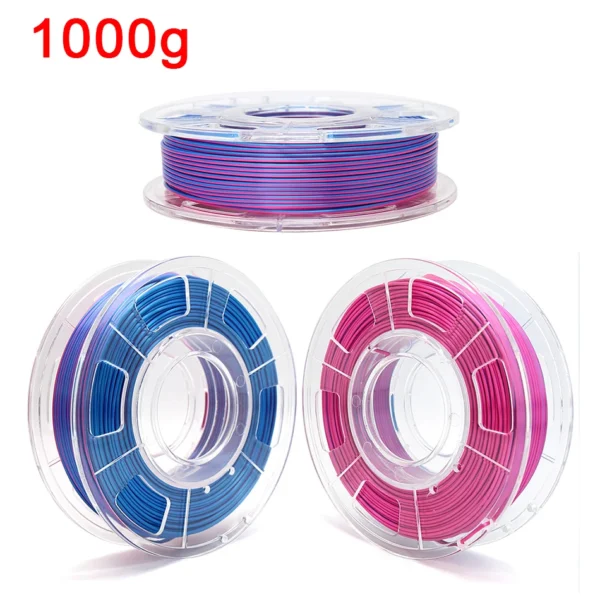 Filamento PLA de doble Color para impresora 3D, Material de impresión 3D de dos tonos, filamentos mágicos de seda Duotone de sublimación de dos colores de 1,75mm - AliExpress  - Color : Blue Rose-1kg - Enviado desde : CHINA